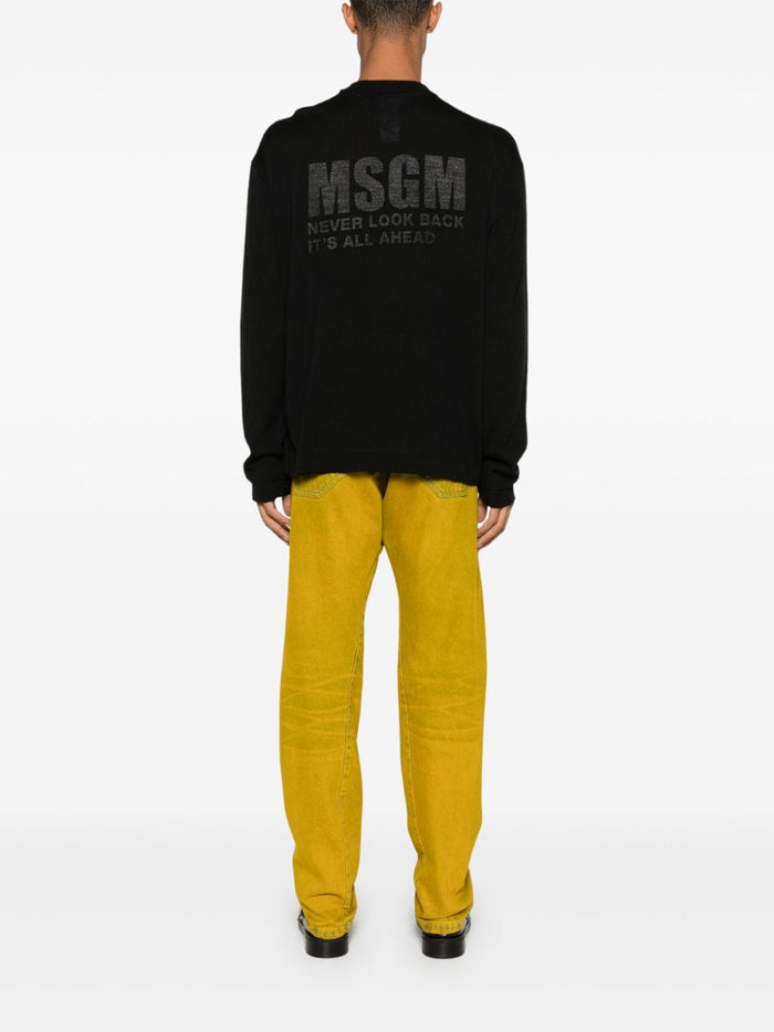 Msgm Black Men's Shirt Maxi Logo Back 2