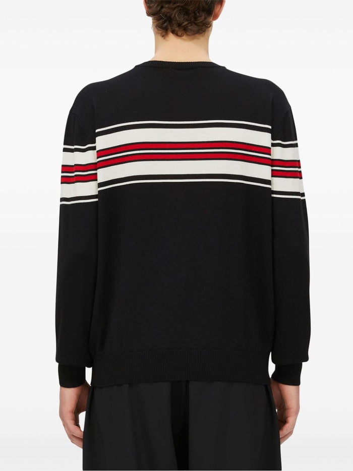 Msgm Maglia Nero Uomo Dettaglio a Righe 4