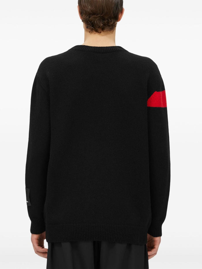 Msgm Maglia Nero Uomo Dettaglio Rosso 4