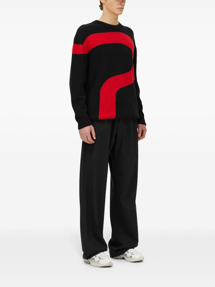 Msgm Maglia Nero Uomo Dettaglio Rosso 1