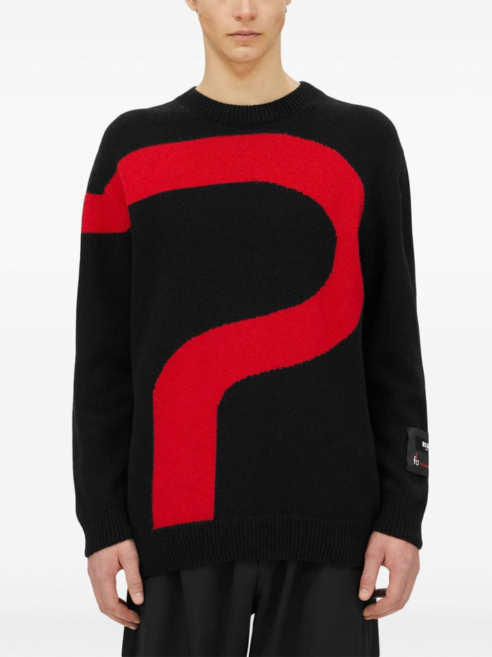 Msgm Maglia Nero Uomo Dettaglio Rosso 2