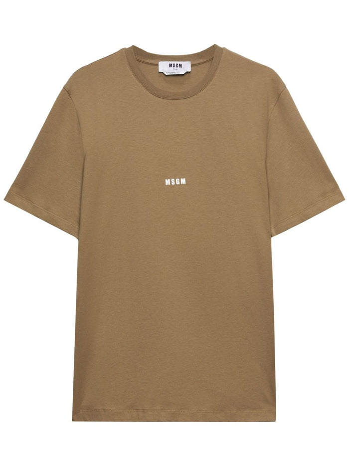 Msgm T-shirt Marrone Uomo Micro Logo 5