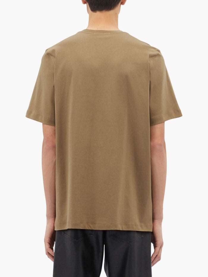 Msgm T-shirt Marrone Uomo Micro Logo 3