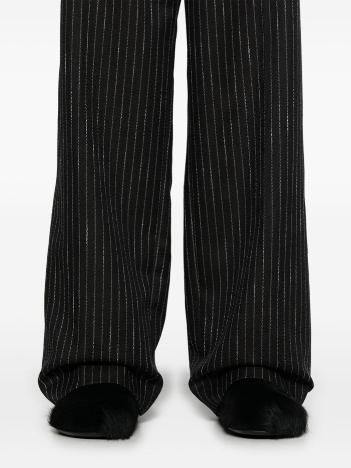 Msgm Pantalone Nero Uomo Gessato 4