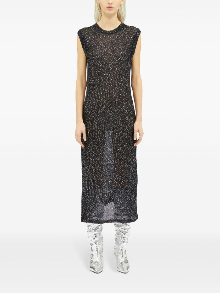 Msgm Black Dress Women Sequins All Over 2