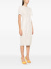 Msgm Beige Dress Women Lace and Sequins Fringe Detail 2