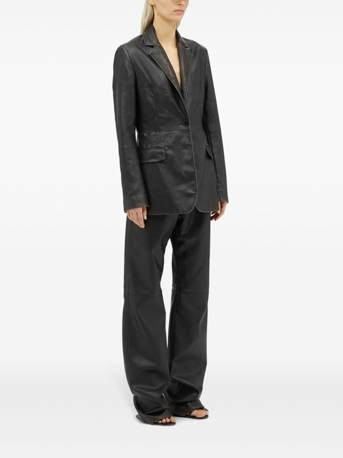 Msgm Black Jacket Women Leather Blazer 1