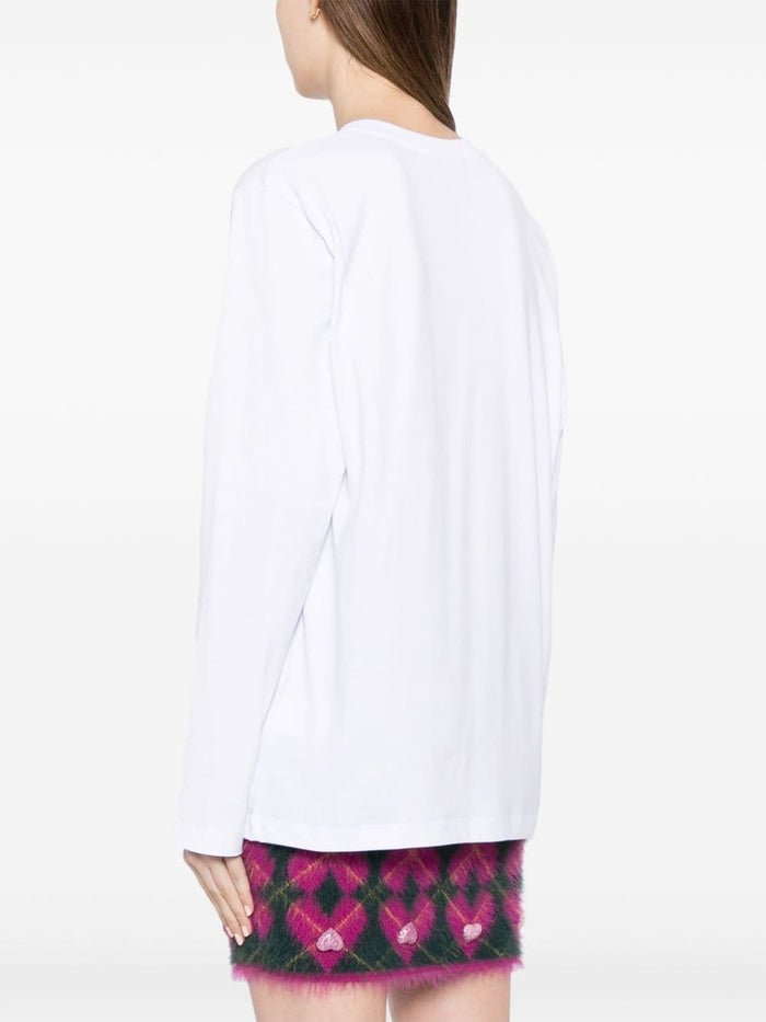 Msgm T-shirt White Women Logo Milan Long Sleeves 3