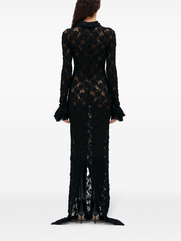 Msgm Women's Long Black Lace Dress 3