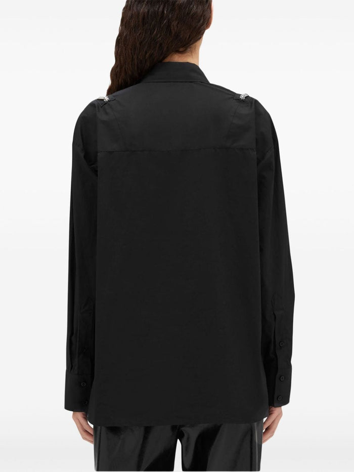 Msgm Black Shirt Women Zip Detail 3