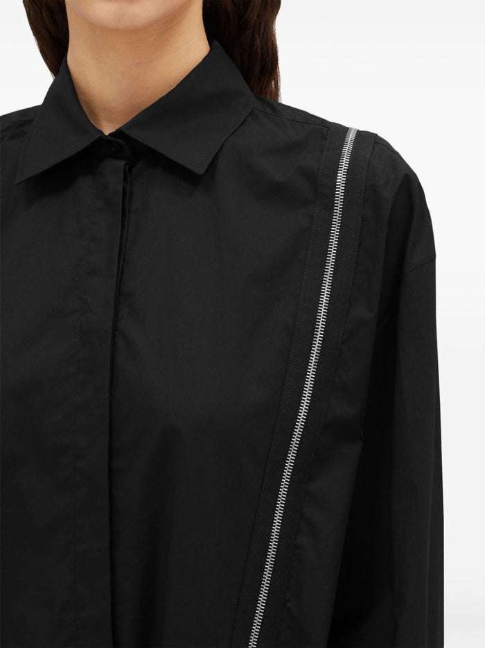 Msgm Black Shirt Women Zip Detail 4