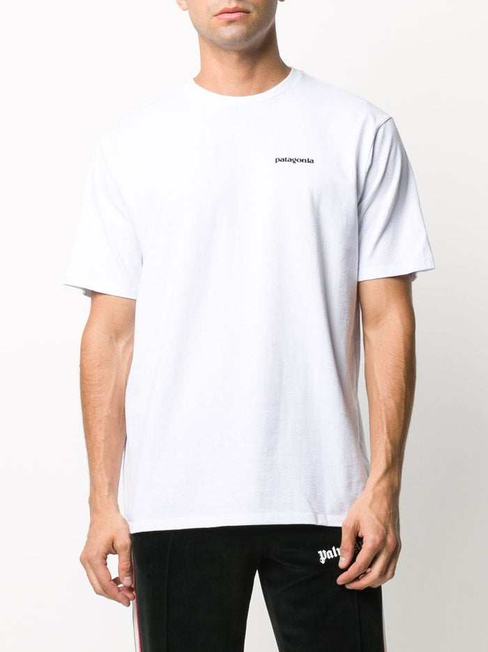 Patagonia Uomo T-shirt Bianco Logo sul Petto 1