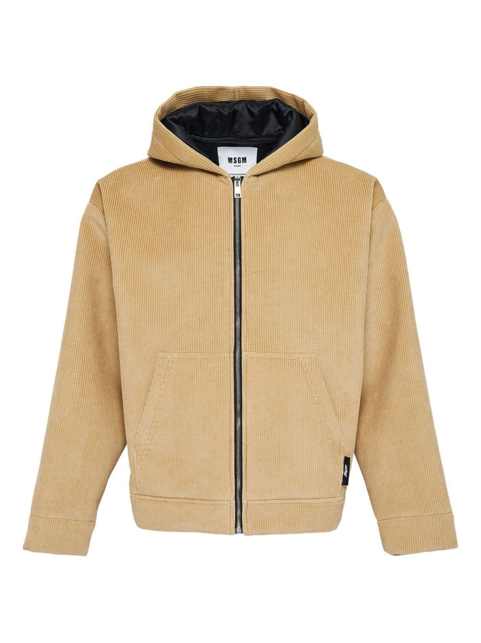 Msgm Giubbotto Marrone Uomo Costine Millerighe 1