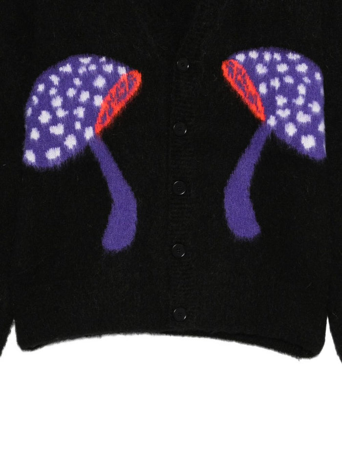 Schwarzer Herren-Cardigan von Msgm mit Pilzmotiv 3