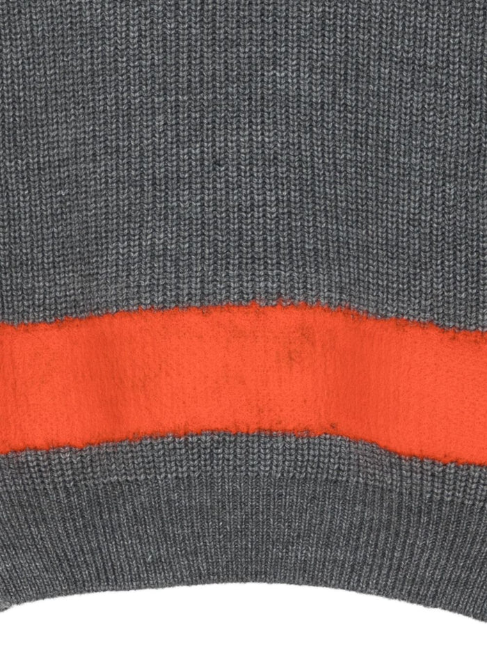 Msgm Gilet Grigio Uomo Banda Colorata 3