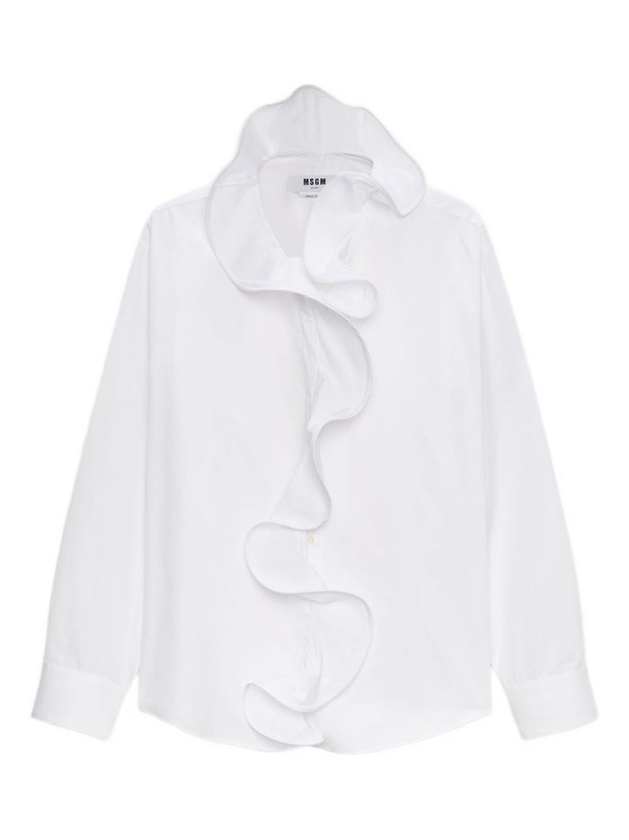 Weißes Damenhemd von MSGM mit Rüschen 4