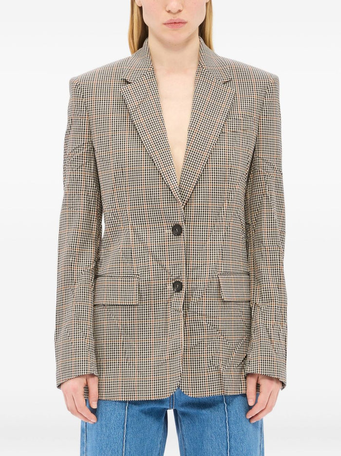 Msgm Giacca Beige Donna a Quadri 1