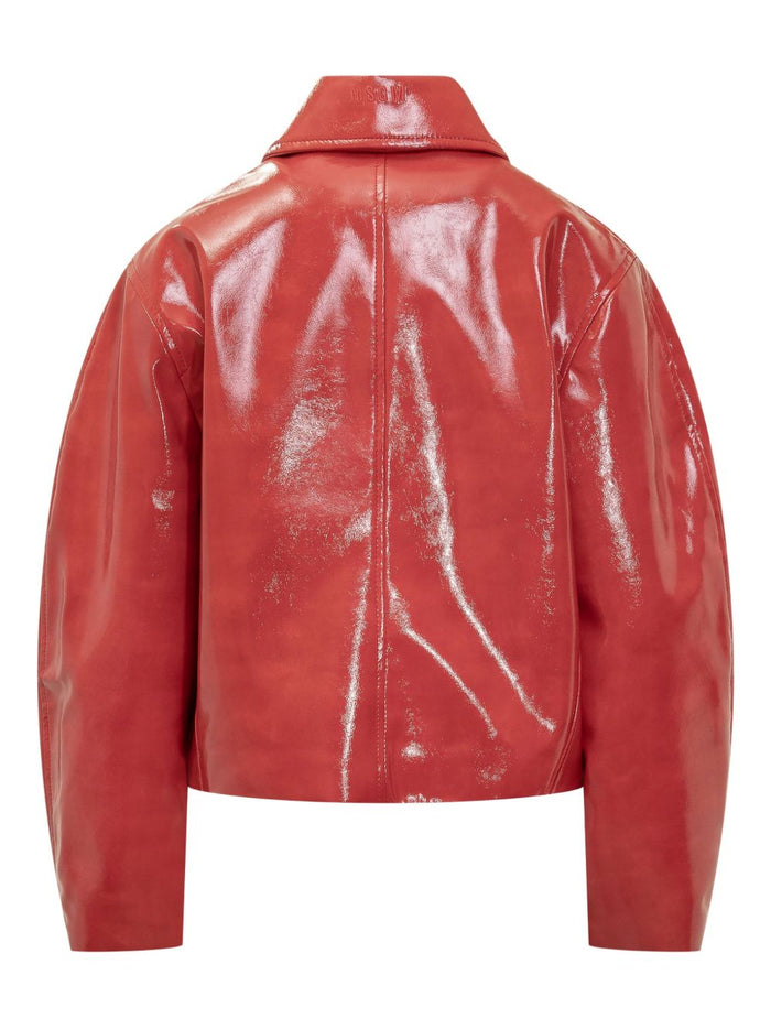 Msgm Giubbotto Rosso Donna Finish Lucido 2