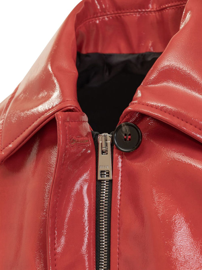 Msgm Giubbotto Rosso Donna Finish Lucido 4
