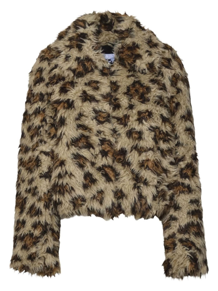 Msgm Giubbino Marrone Donna Leopardato 1