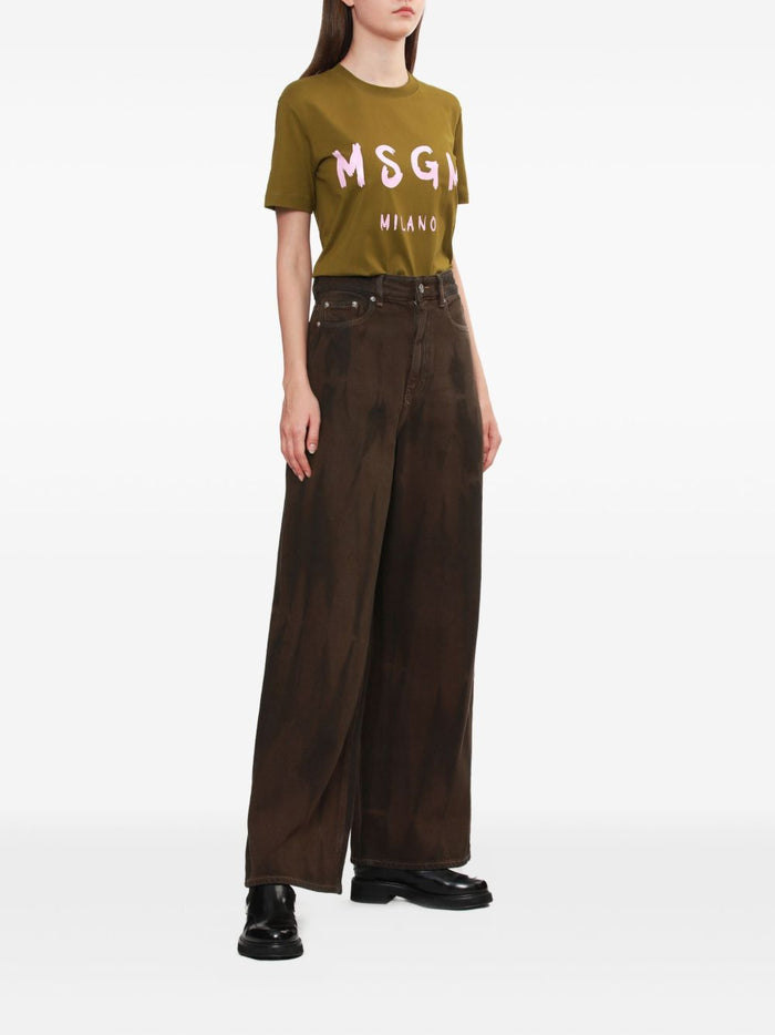 MSGM Grünes T-Shirt für Damen 2