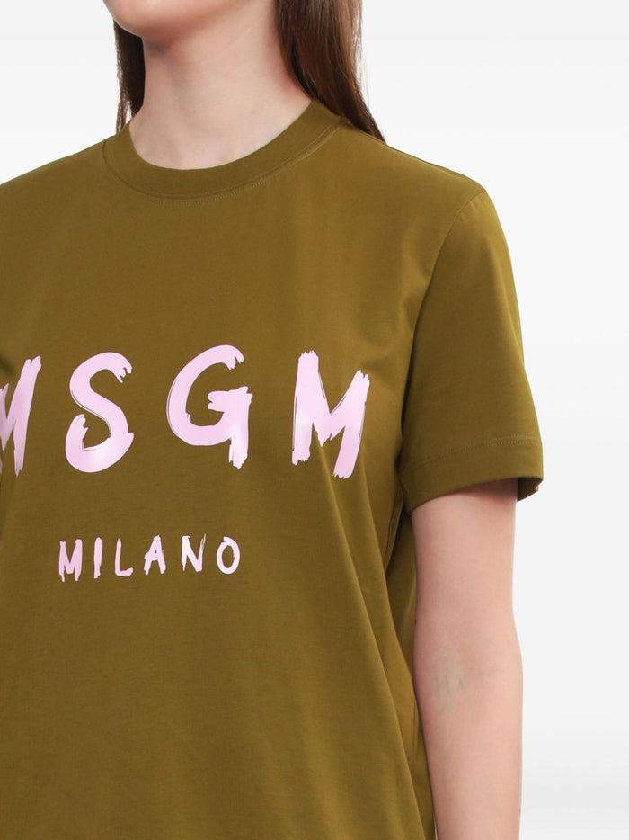 MSGM Grünes T-Shirt für Damen 4