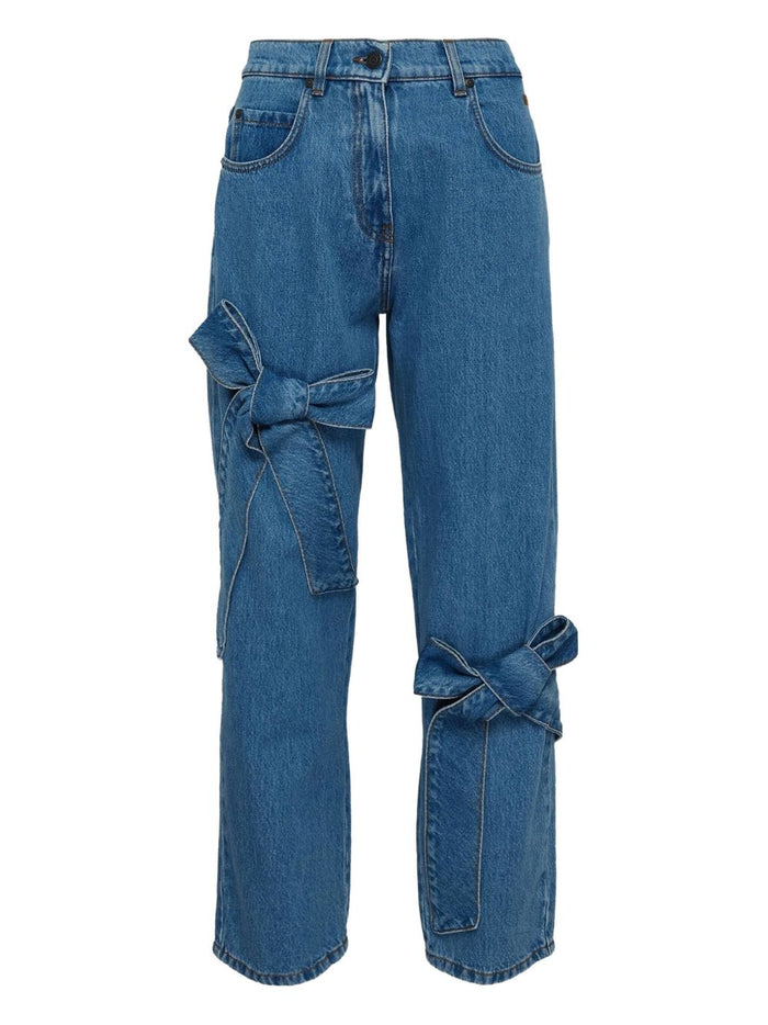 Msgm Damen-Jeans in Blau mit Knoten 1