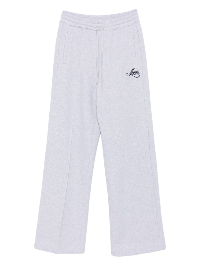 Graue Damenhose von MSGM mit Logostickerei 1