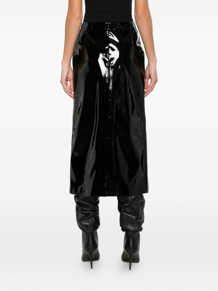 Msgm Gonna Nero Donna Midi Lucida 3