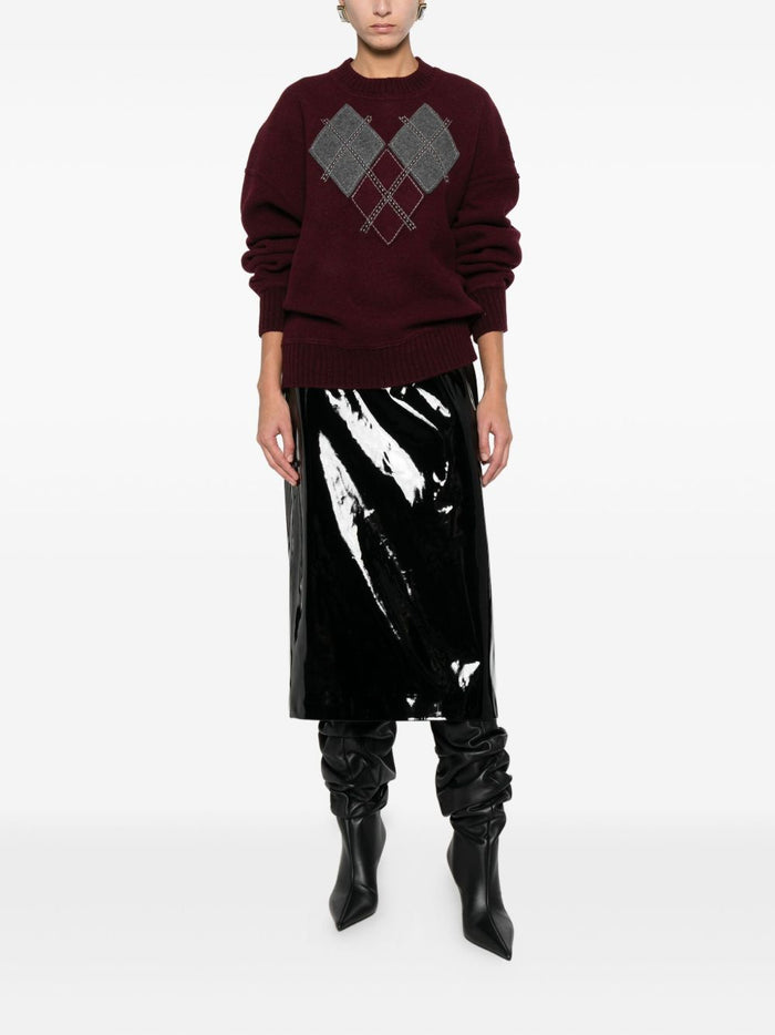 Msgm Gonna Nero Donna Midi Lucida 2