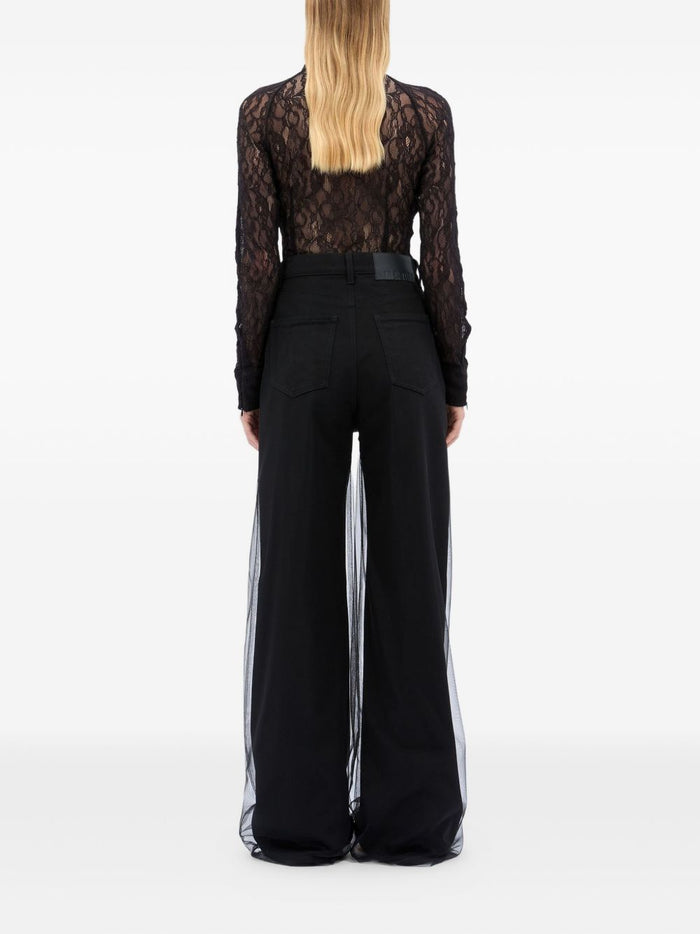 Schwarze Damenhose von Msgm mit Tüll 3