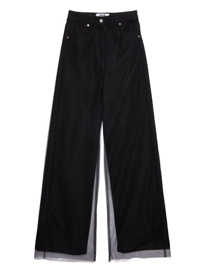 Schwarze Damenhose von Msgm mit Tüll 4