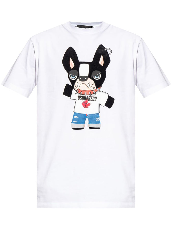 Dsquared2 T-shirt Bianco Uomo Bulldog Francese 5