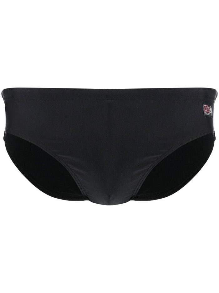 Mc2 Saint Barth Herren Slip mit Logo-Patch in schwarz 1
