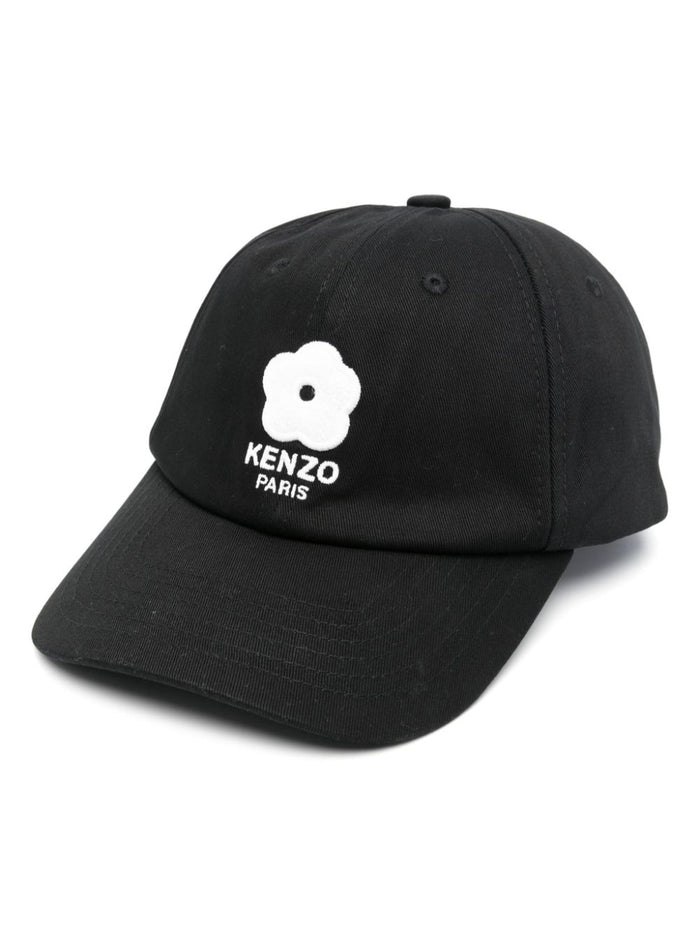 Kenzo Cappellino Nero Unisex Ricamo Fiore Boke 1