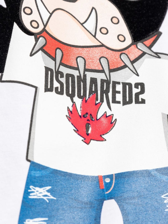 Dsquared2 T-shirt Bianco Uomo Bulldog Francese 4