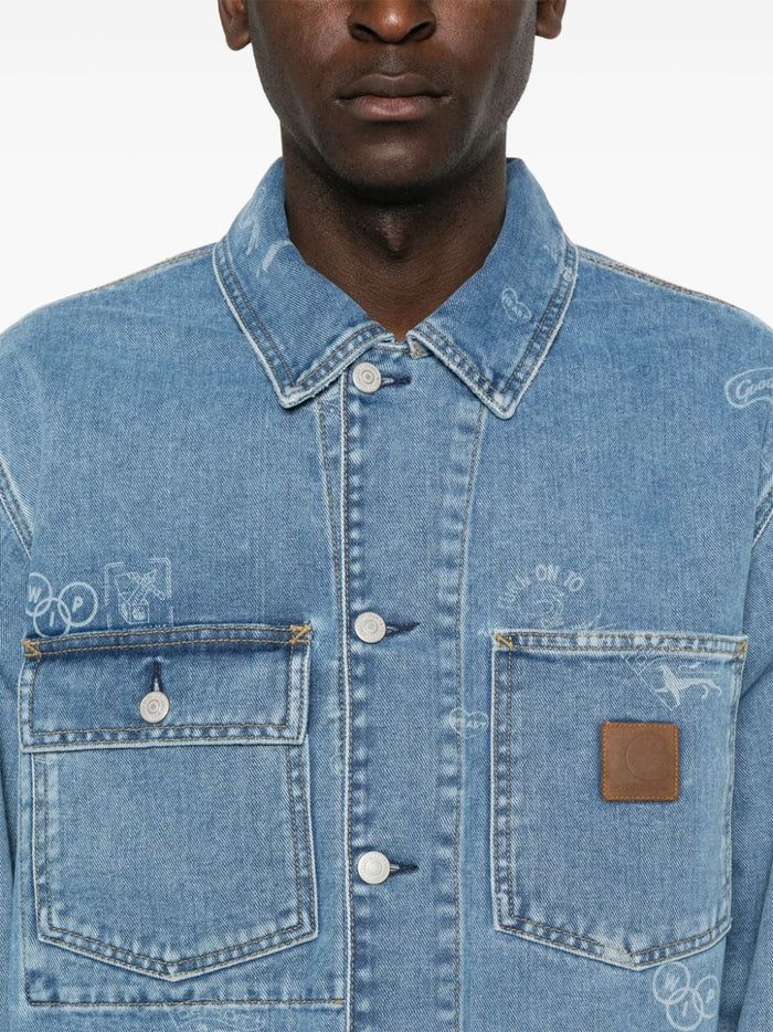 Carhartt Giubbotto Blu Uomo Denim Stamp 4