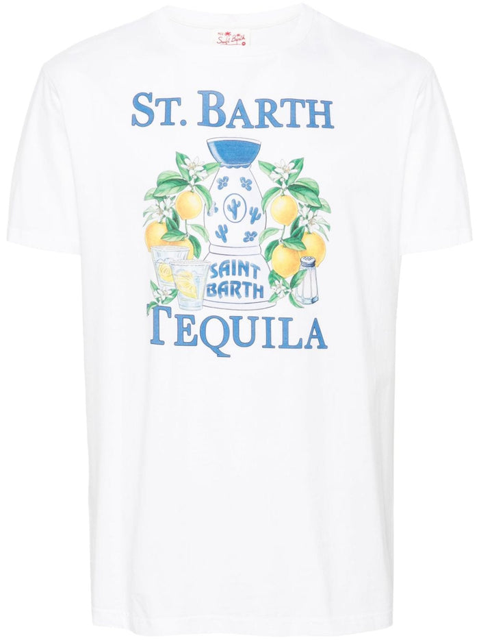 Mc2 Saint Barth Men's White T-shirt Tequila Lemon Print 5