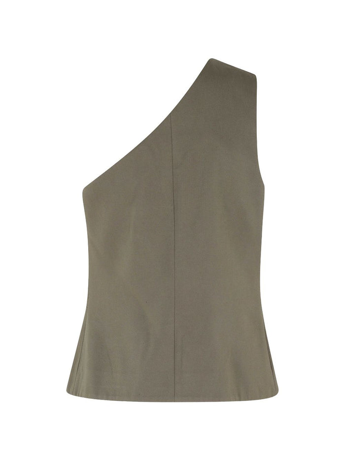 Federica Tosi Gilet Monospalla Donna Verde 2
