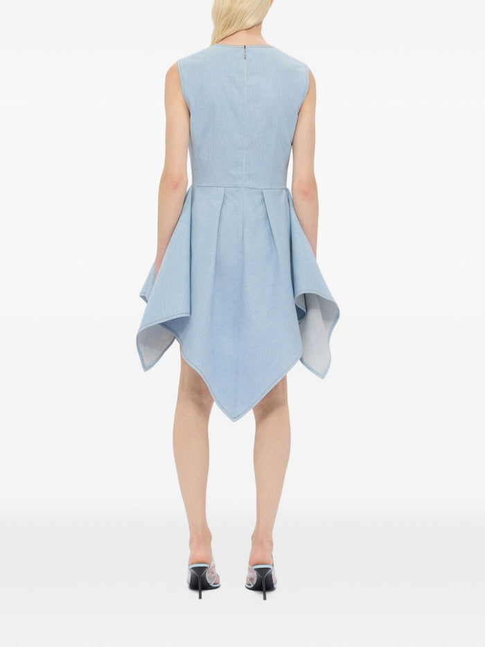 Msgm Abito Asimmetrico Donna Blu 2