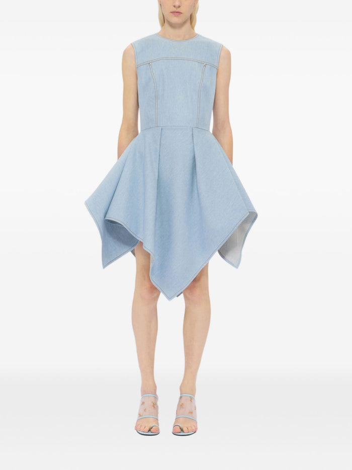 Msgm Abito Asimmetrico Donna Blu 3