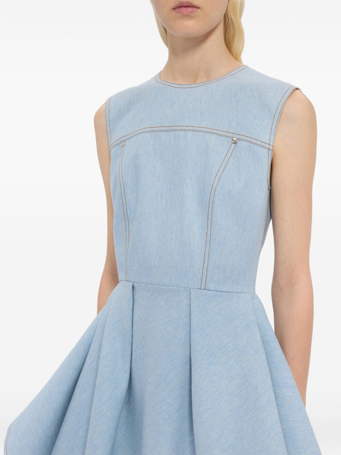 Msgm Abito Asimmetrico Donna Blu 4