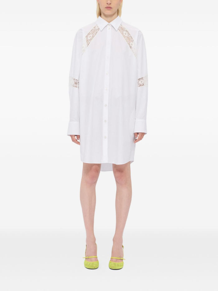 Msgm Abito Pannelli Pizzo Donna Bianco 1