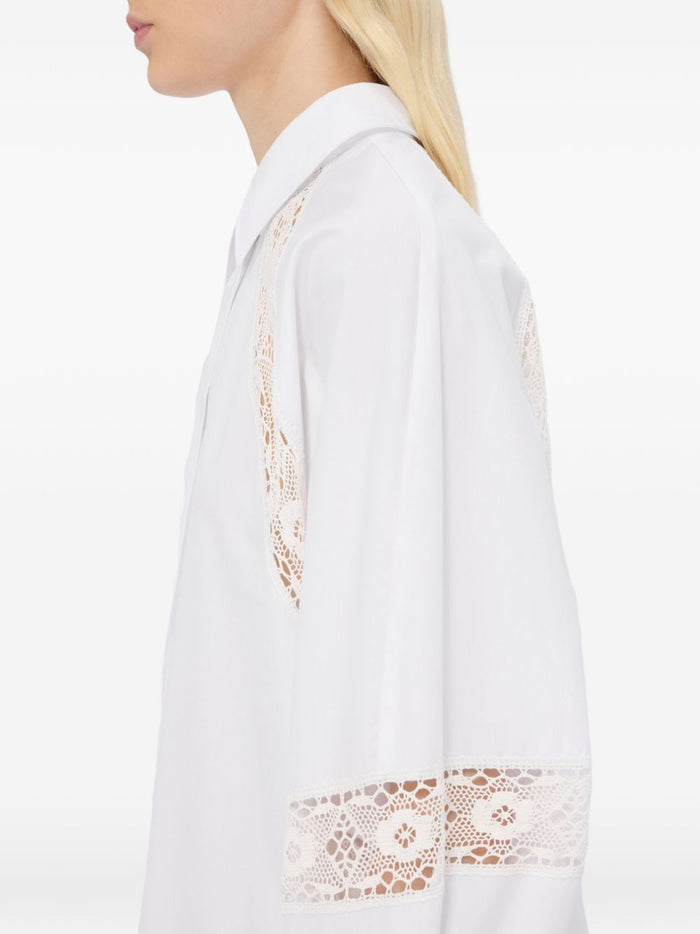 Msgm Abito Pannelli Pizzo Donna Bianco 4