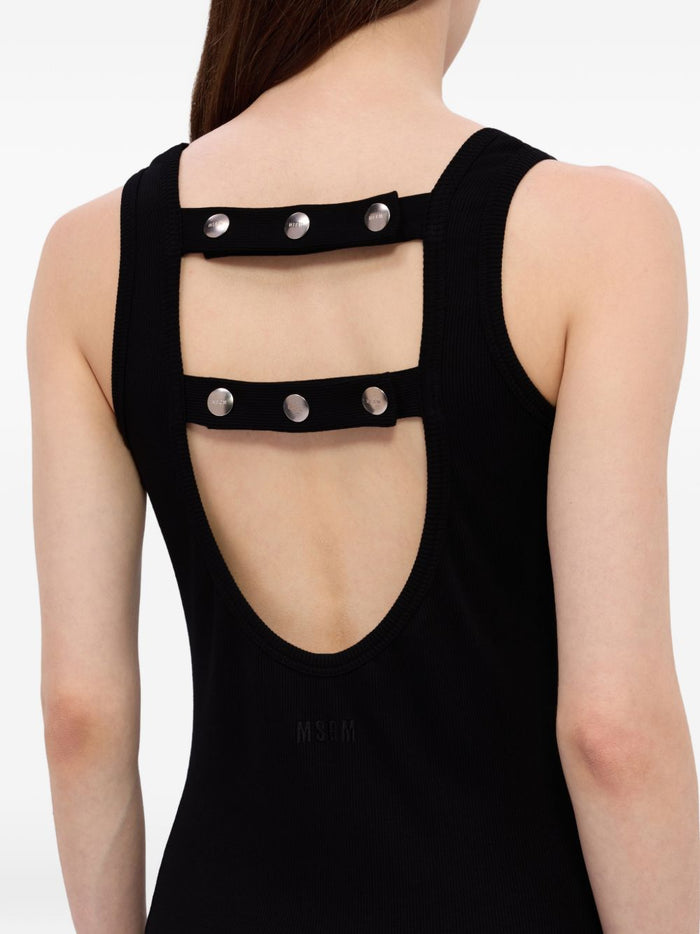 Msgm Abito Borchie Posteriori Donna Nero 4
