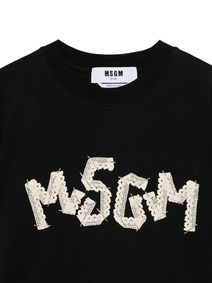 Msgm T-shirt Logo Donna Nero 3