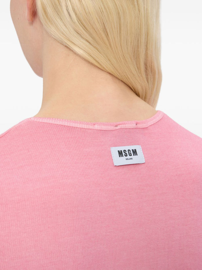 Msgm T-shirt Essenziale Donna Rosa 4