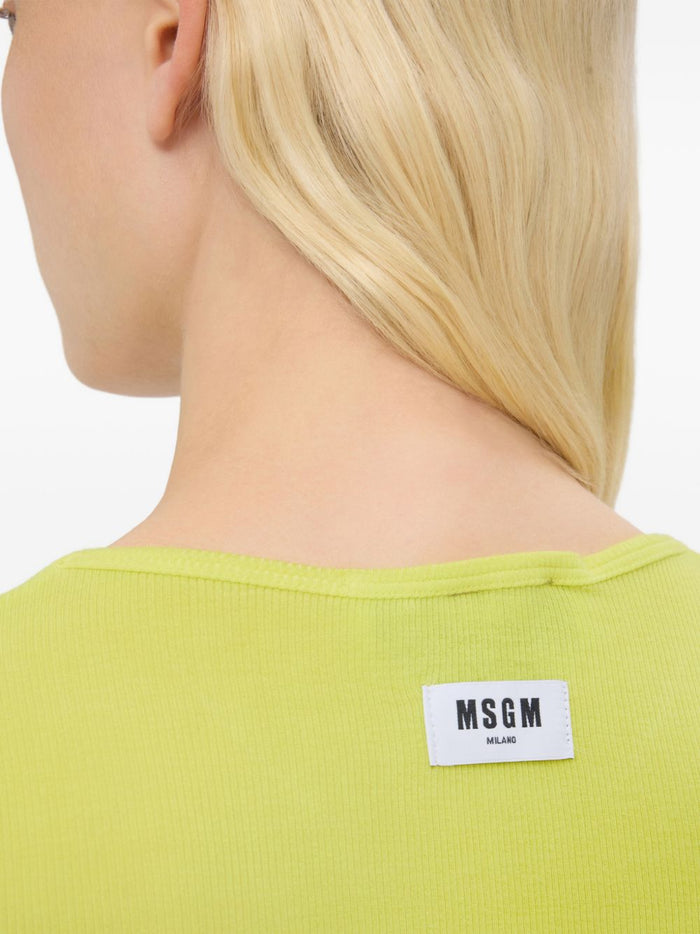 Msgm T-shirt Essenziale Donna Giallo 4