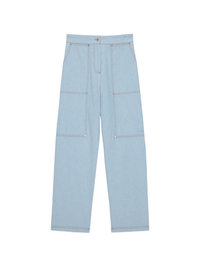 Msgm Pantalone Denim Donna Blu 5