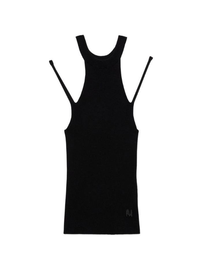 Msgm Top Spalline Sottili Donna Nero 5